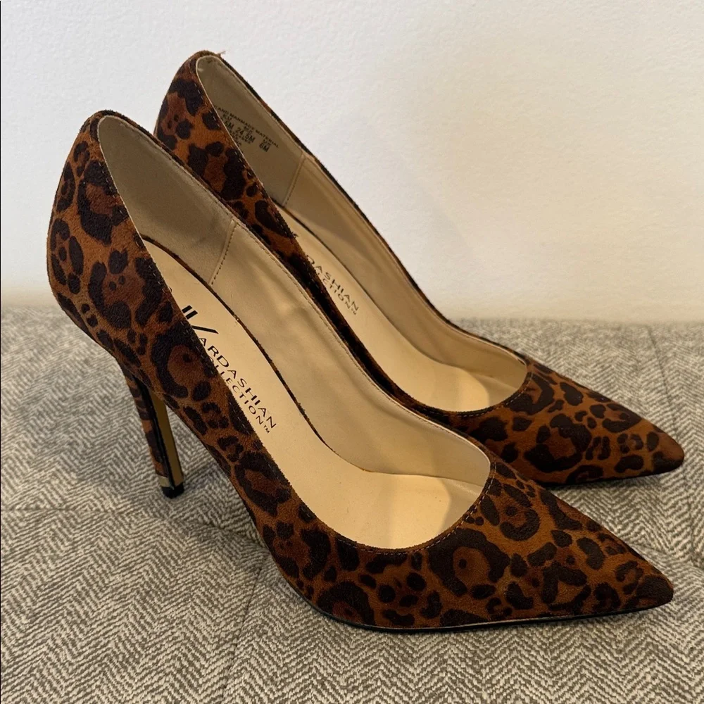 Kardashian Kollection leopard print stiletto heels